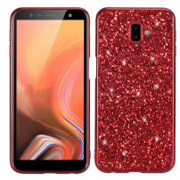 Plastový kryt se třpytkami pro Samsung Galaxy J6 Plus - červený
