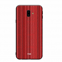 Nxe plastový kryt  pruhy pro Samsung Galaxy J6 Plus - červený