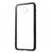 Zadní kryt s magnetickým rámečkem a tvrzeným sklem pro Samsung Galaxy J6 Plus - černý