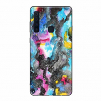 Nxe Plastový kryt abstrakt tmavý pro Samsung Galaxy A9 (2018) - barevný