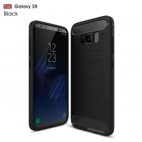 Plastový kryt s broušenou texturou pro Samsung Galaxy S8 - černý