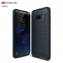 Plastový kryt s broušenou texturou pro Samsung Galaxy S8 - tmavěmodrý