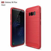 Plastový kryt s broušenou texturou pro Samsung Galaxy S8 Plus - červený