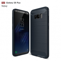 Plastový kryt s broušenou texturou pro Samsung Galaxy S8 Plus - tmavěmodrý