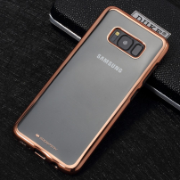 Goospery transparentní kryt s rámečkem pro Samsung Galaxy S8 Plus - růžovozlatý