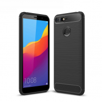 Odolný kryt s broušenou texturou pro Honor 7A - černý
