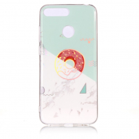 Plastový kryt mramor s donutem pro Honor 7A - tyrkysový