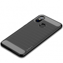 Ipaky plastový kryt s broušenou texturou pro Xiaomi Mi 8 - černý