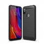 Ochranný kryt s broušenou texturou pro Xiaomi Redmi Note 6 Pro - černý