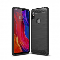 Ochranný kryt s broušenou texturou pro Xiaomi Redmi Note 6 Pro - černý