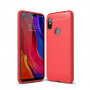 Ochranný kryt s broušenou texturou pro Xiaomi Redmi Note 6 Pro - červený