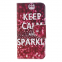 Flipové pouzdro Keep calm and sparkle pro Xiaomi Redmi Note 6 Pro - červené