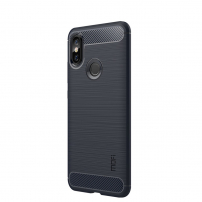 Mofi ochranný kryt s broušenou texturou pro Xiaomi Redmi Note 6 Pro - modrý