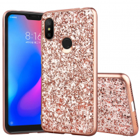 Třpytivý kryt pro Xiaomi Redmi Note 6 Pro - růžovolatý 
