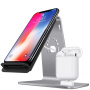 Bestand nabíjecí stanice pro Airpods s Qi nabíjením iPhone X / 8 / 8 Plus / Samsung Galaxy S8 - šedá