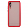 Kovový rámeček s tvrzeným sklem pro Huawei P20 Pro - červený