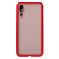 Kovový rámeček s tvrzeným sklem pro Huawei P20 Pro - červený