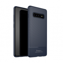 Ipaky kryt s texturou karbonu pro Samsung Galaxy S10 Plus - tmavěmodrý