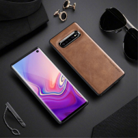 X-Level kryt s koženkovým povrchem pro Samsung Galaxy S10 - hnědý