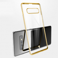 X-Level čirý plastový kryt s rámečkem pro Samsung Galaxy S10 - zlatý