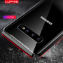 Luphie zadní kryt s magnetickým rámečkem a tvrzeným sklem pro Samsung Galaxy S10 - červený