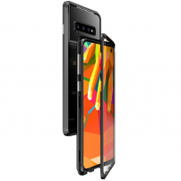 Luphie zadní kryt s magnetickým rámečkem a tvrzeným sklem pro Samsung Galaxy S10 - černý