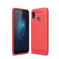 Plastový kryt s broušenou texturou na Huawei P20 Lite - červený