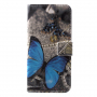 Flipové pouzdro modrý motýl pro Huawei P20 Lite - šedé