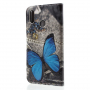 Flipové pouzdro modrý motýl pro Huawei P20 Lite - šedé