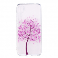 Plastový kryt růžový strom pro Huawei P20 Pro - transparentní