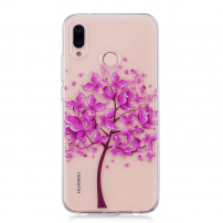 Plastový kryt růžový strom pro Huawei P20 Lite - transparentní