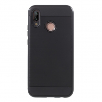 Plastový kryt s broušenou texturou pro Huawei P20 Lite - černý