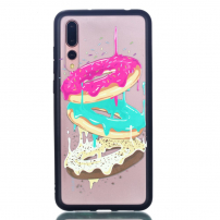 Plastový embosovaný kryt donuty pro Huawei P20 Pro - transparentní