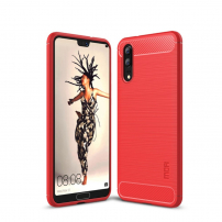 Mofi plastový kryt s broušenou texturou pro Huawei P20 - červený