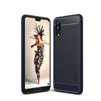 Mofi plastový kryt s broušenou texturou pro Huawei P20 - tmavěmodrý