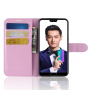 Peněženkové kožené pouzdro pro Honor 10 - růžové