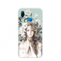 Plastový kryt dívka s květinami pro Huawei P20 Lite - zelený