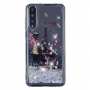 Plastový kryt s plovoucími flitry Eiffelovka pro Huawei P20 Pro - stříbrný