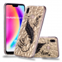 Kryt s diamantovou 3D texturou Pírko a nápis pro Huawei P20 Lite - transparentní