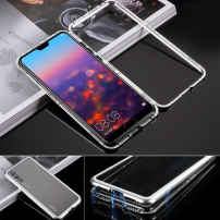 Luphie kovový rámeček s tvrzeným sklem pro Huawei P20 Pro - stříbrný / transparentní