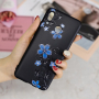 Plastový kryt modré květiny pro Huawei Nova 3i - černý