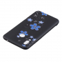 Plastový kryt modré květiny pro Huawei Nova 3i - černý