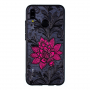 Plastový kryt velká květina s krajkou pro Huawei P20 Lite - černý