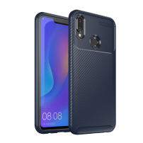 Plastový kryt s texturou karbonu pro Huawei Nova 3i - tmavěmodrý