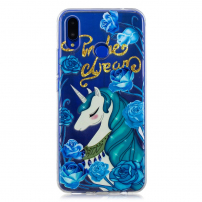 Plastový kryt modrý jednorožec pro Huawei Nova 3i - transparentní