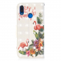 Peněženkové pouzdro Plameňáci a květiny pro Huawei nova 3i - barevné