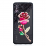 Plastový embosovaný kryt Růže pro Huawei P20 Pro - černý