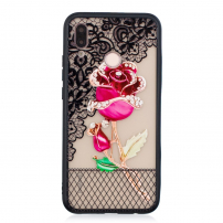 Plastový embosovaný kryt Růže pro Huawei P20 Lite - transparentní