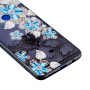 Plastový embosovaný kryt modré květiny pro Huawei Nova 3i - transparentní