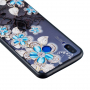 Plastový embosovaný kryt modré květiny pro Huawei Nova 3i - transparentní
